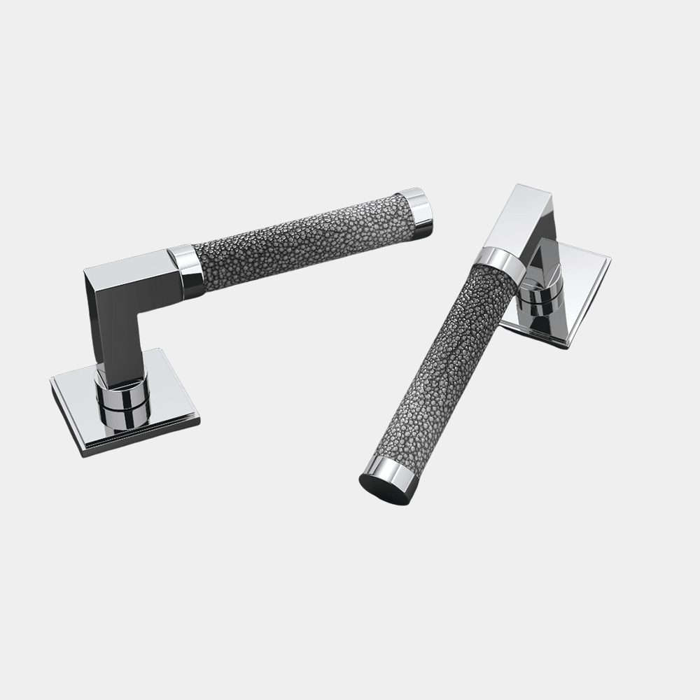Evrat LH - Polished Chrome - Grey and Black Shagreen